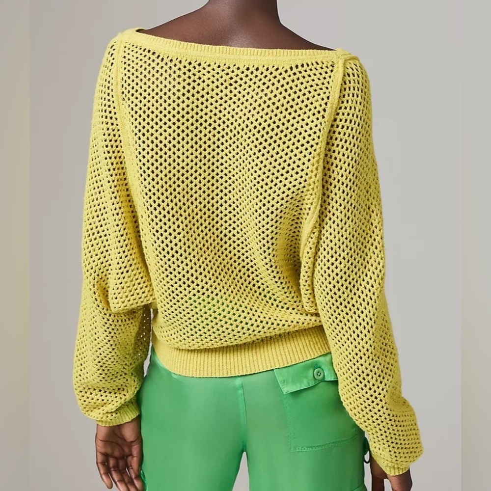 Pilcro yellow open knit sweater, XS - Picture 2 of 10